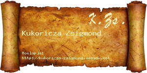 Kukoricza Zsigmond névjegykártya